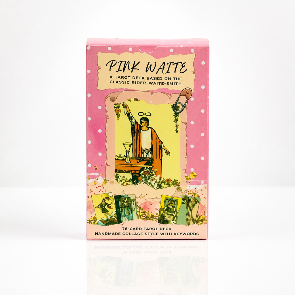 Pink Waite Tarot — The Dreamy Pink Collage Tarot Deck box, 78 cards