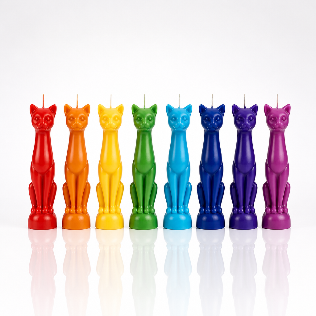 Mystic Cat Figure Candle 8" Tall