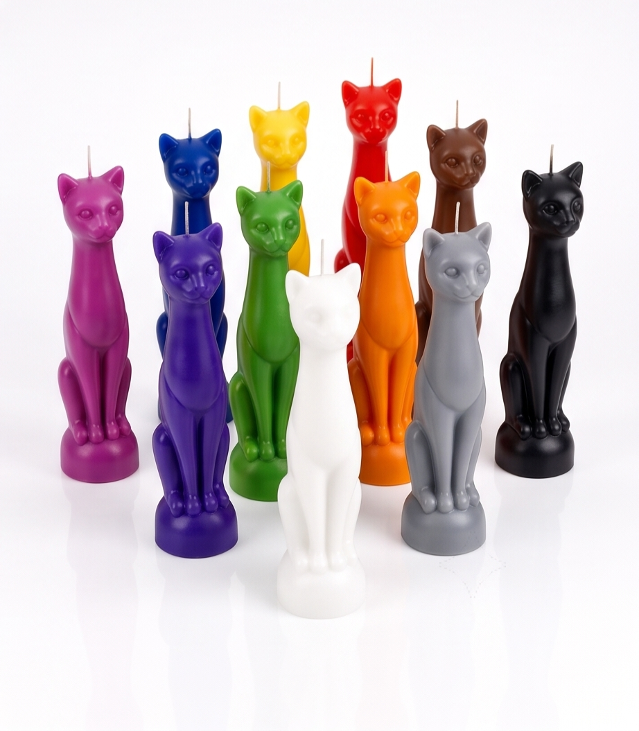 Mystic Cat Figure Candle 8" Tall